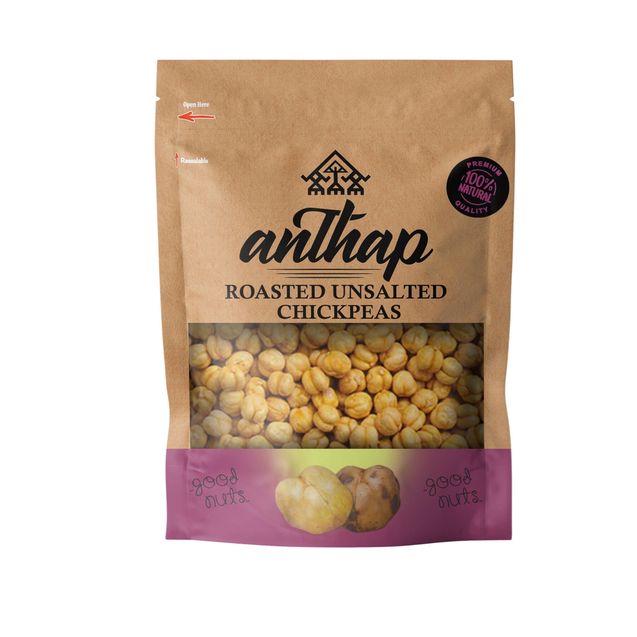 Anthap Roasted Unsalted Chickpeas