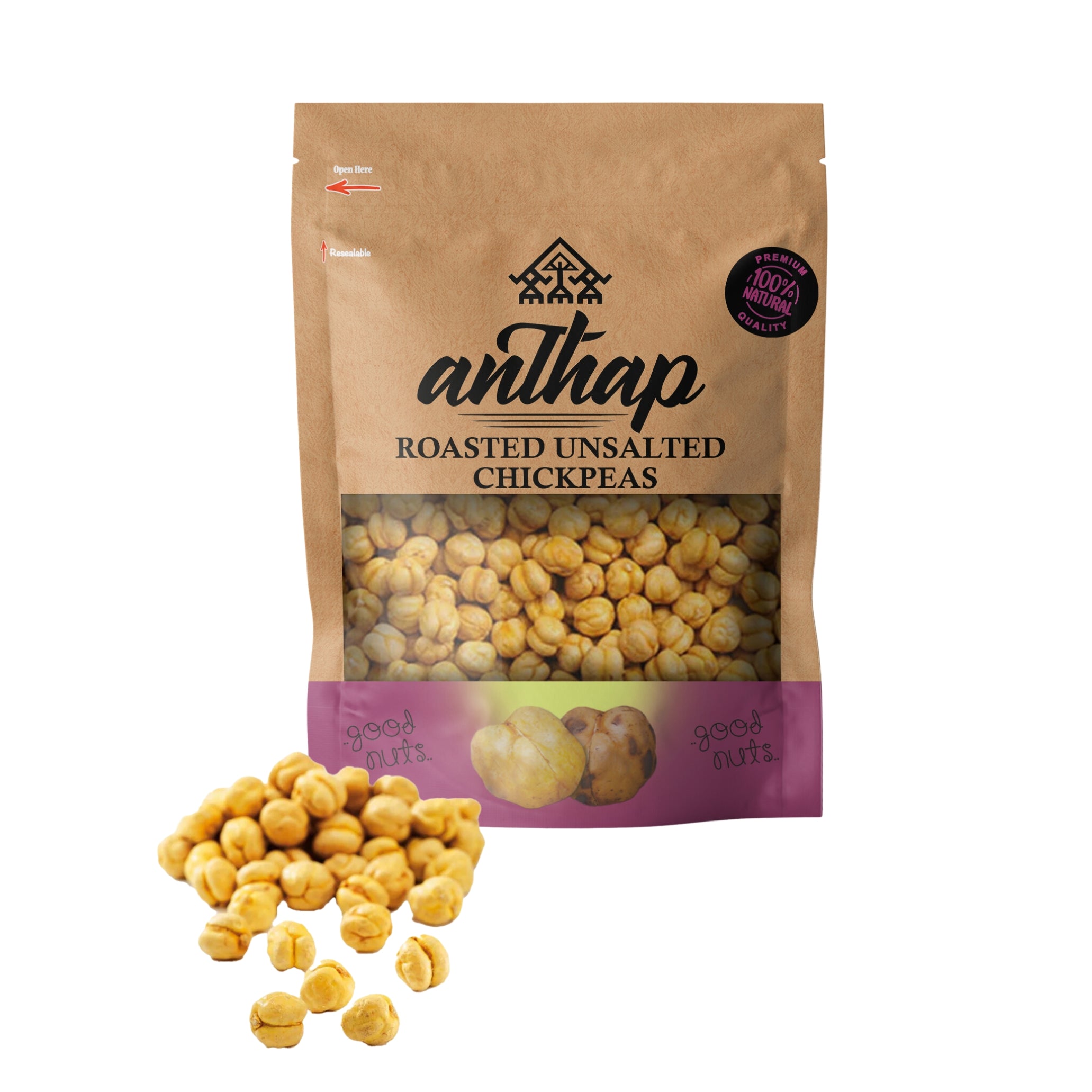 Anthap Roasted Unsalted Chickpeas