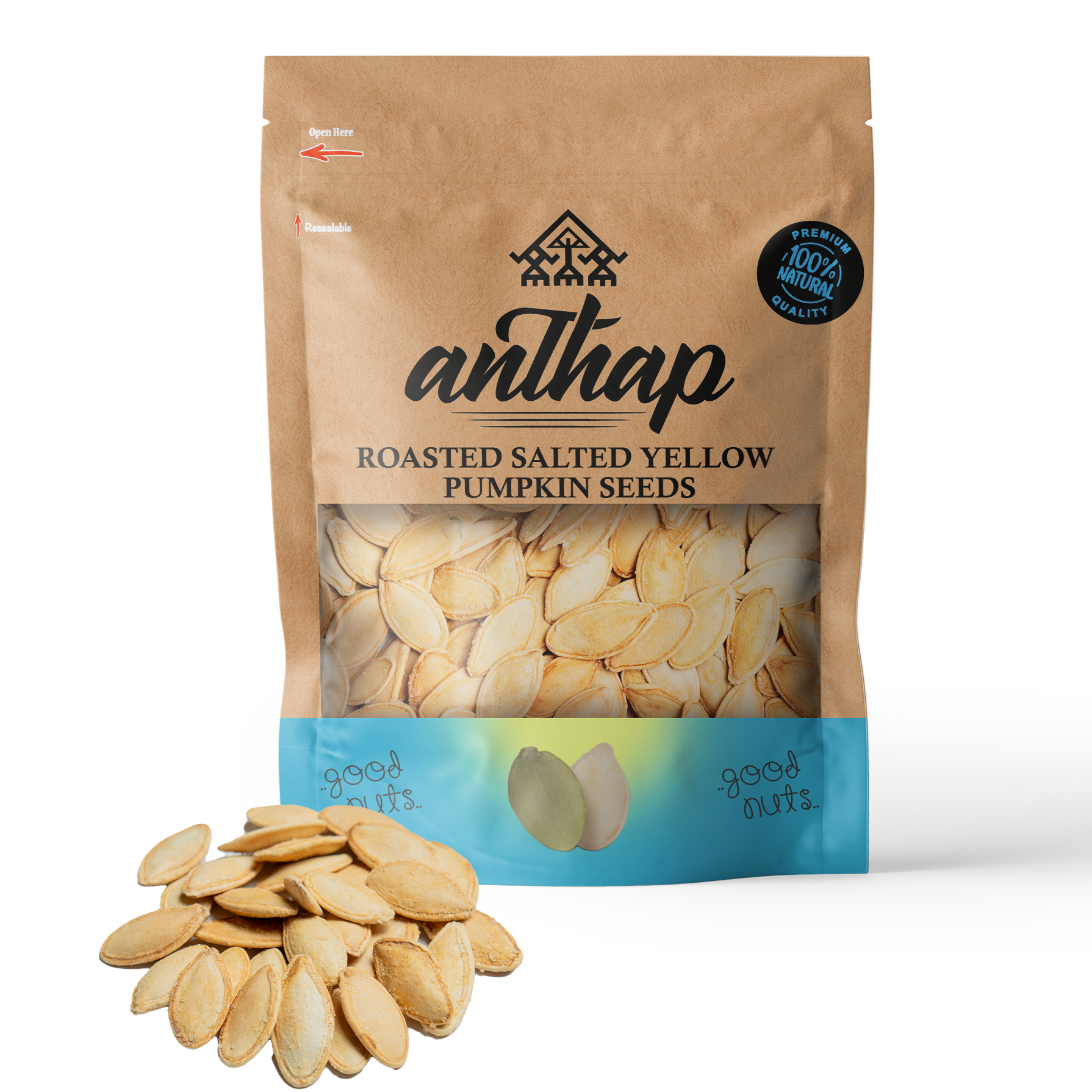 Anthap Double Roasted Salted Yellow Pumpkin Seeds