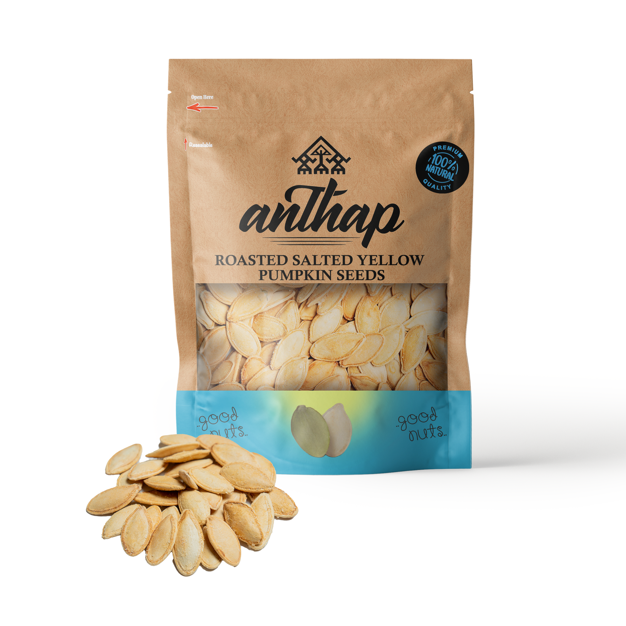 Anthap Double Roasted Salted Yellow Pumpkin Seeds