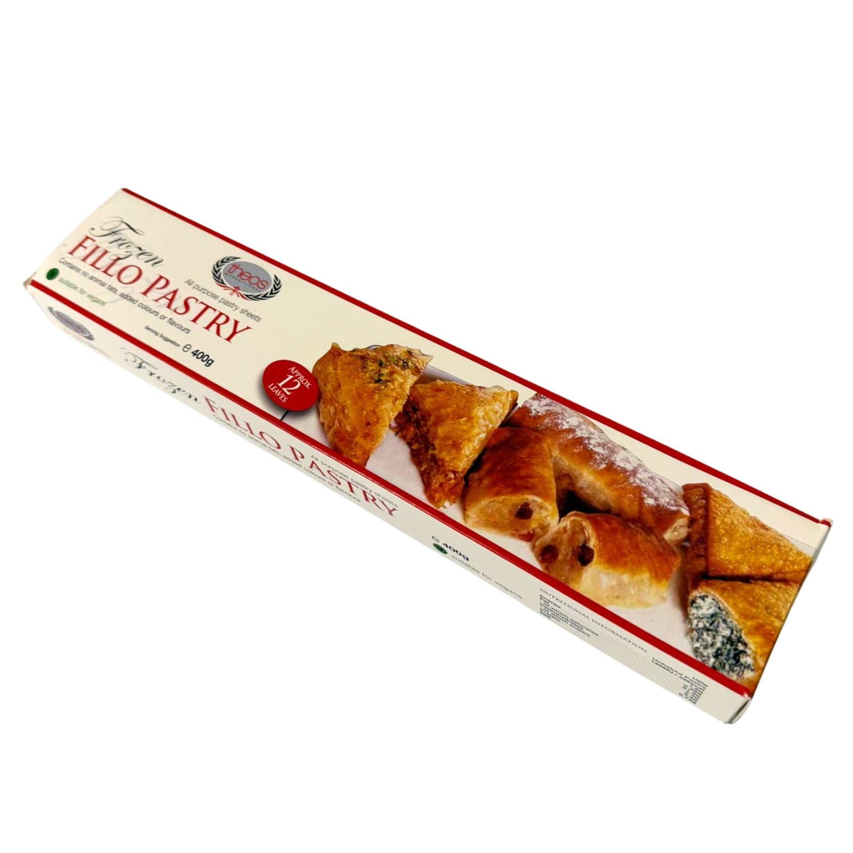 Theos Frozen Fillo Pastry Sheets For Baklava (Approx. 12 Leaves) 400g