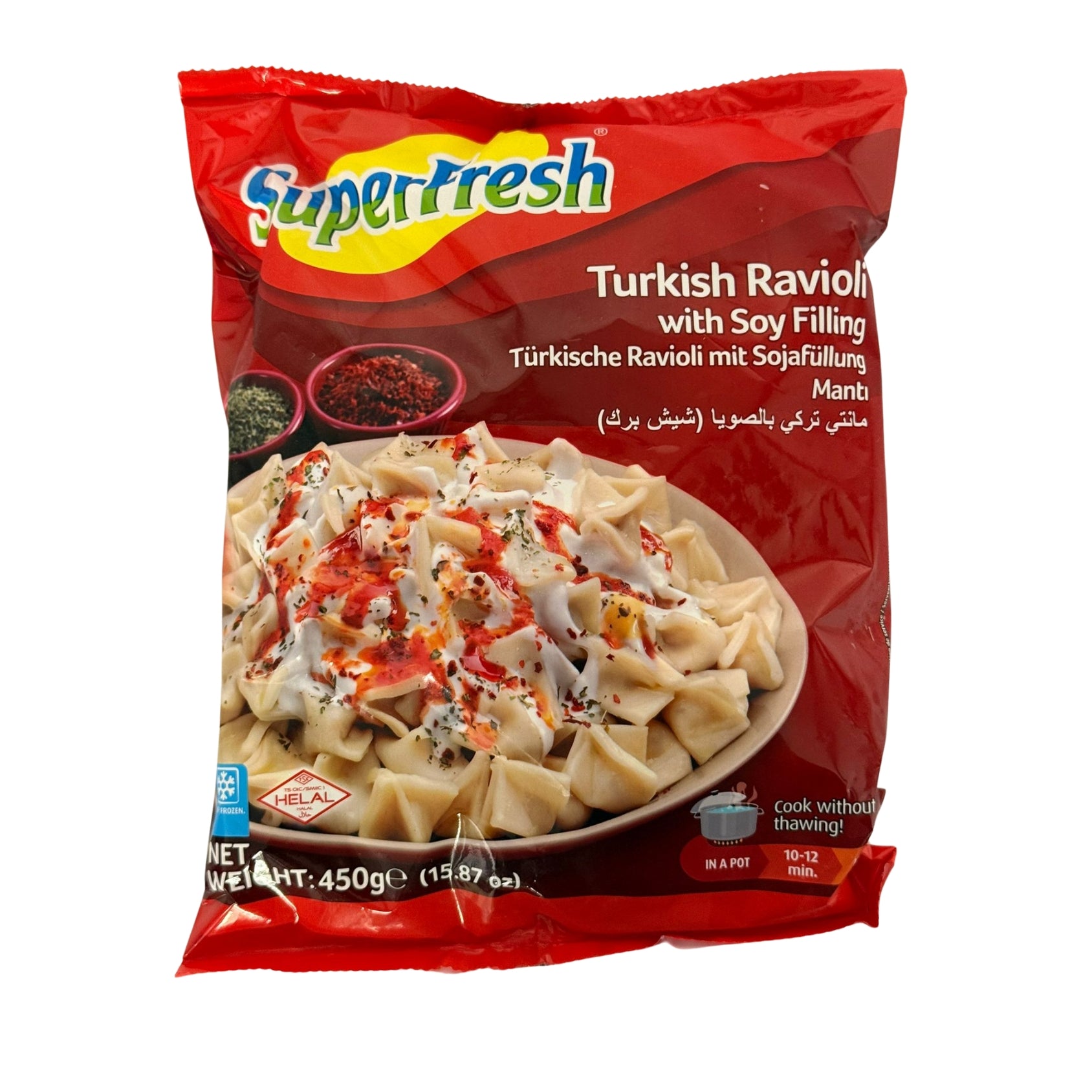 Superfresh Turkish Ravioli Manti with Soy Filling 450g