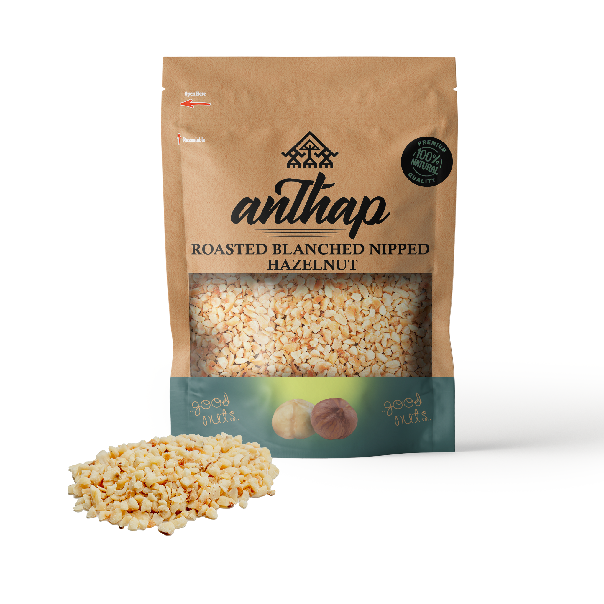 Anthap Roasted - Blanched Nipped/Chopped Hazelnut