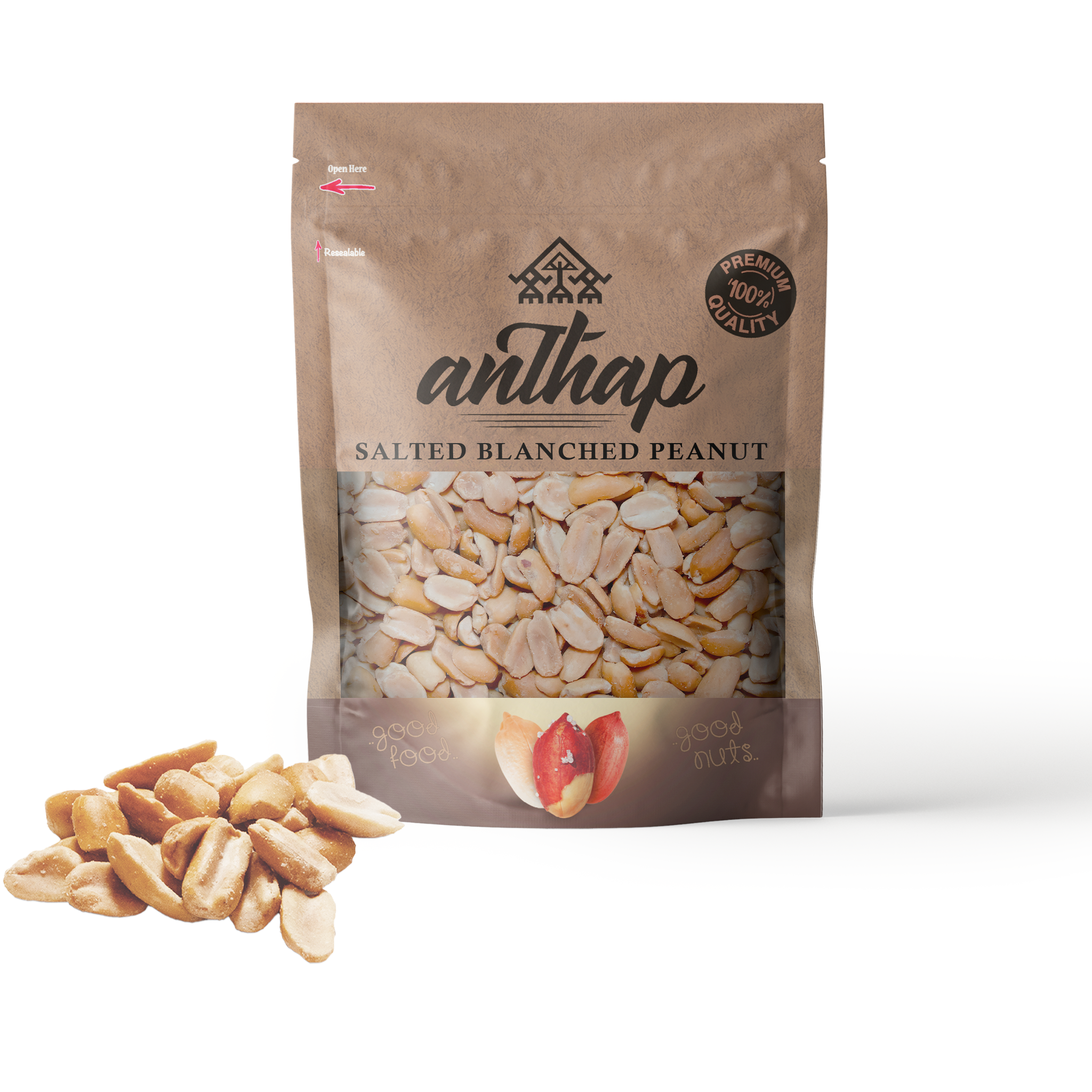 Anthap Roasted Salted Peanut Without Skin