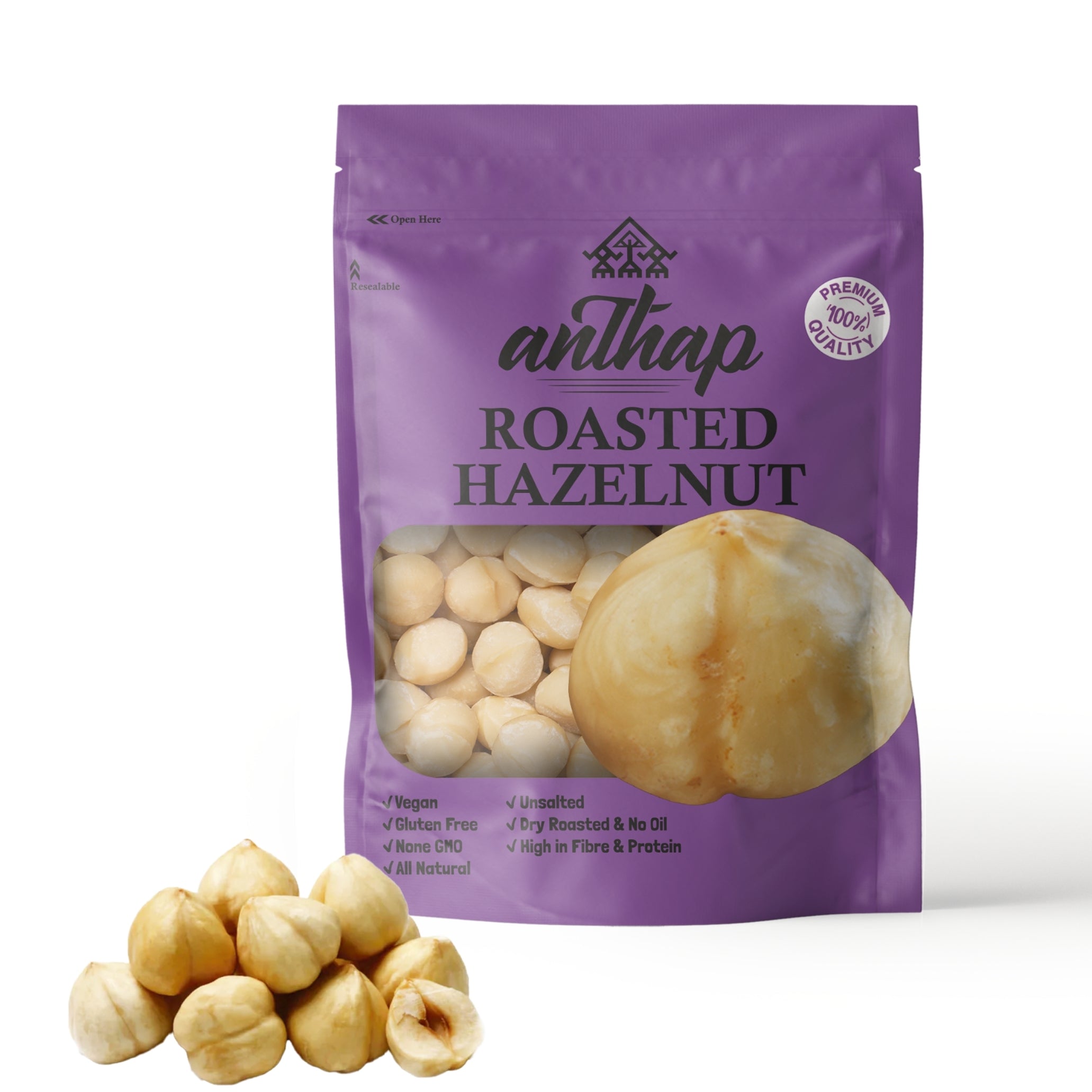 Anthap Roasted - Blanched Hazelnut - Non GMO - Unsalted