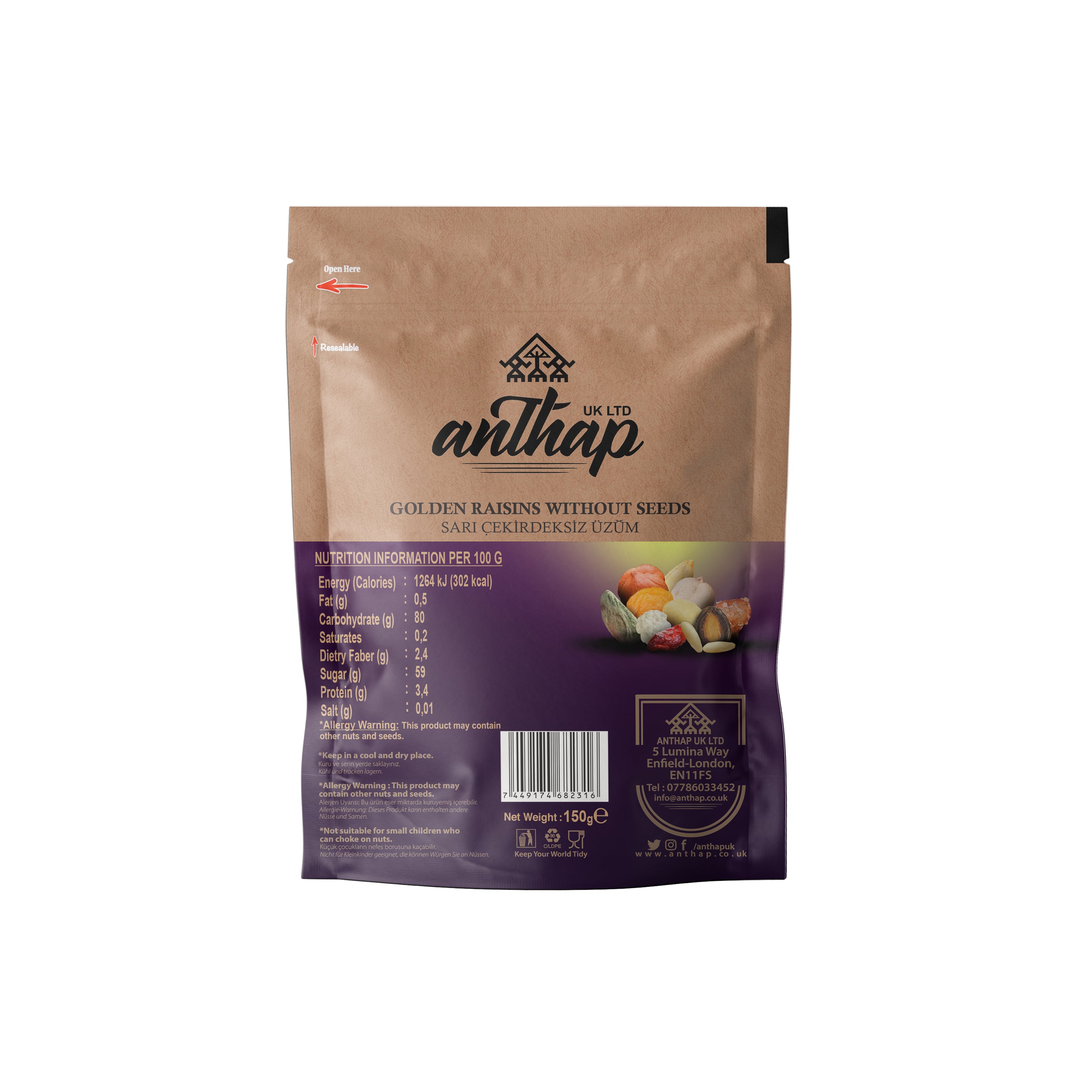 Anthap Golden Sultana Raisins Without Seed