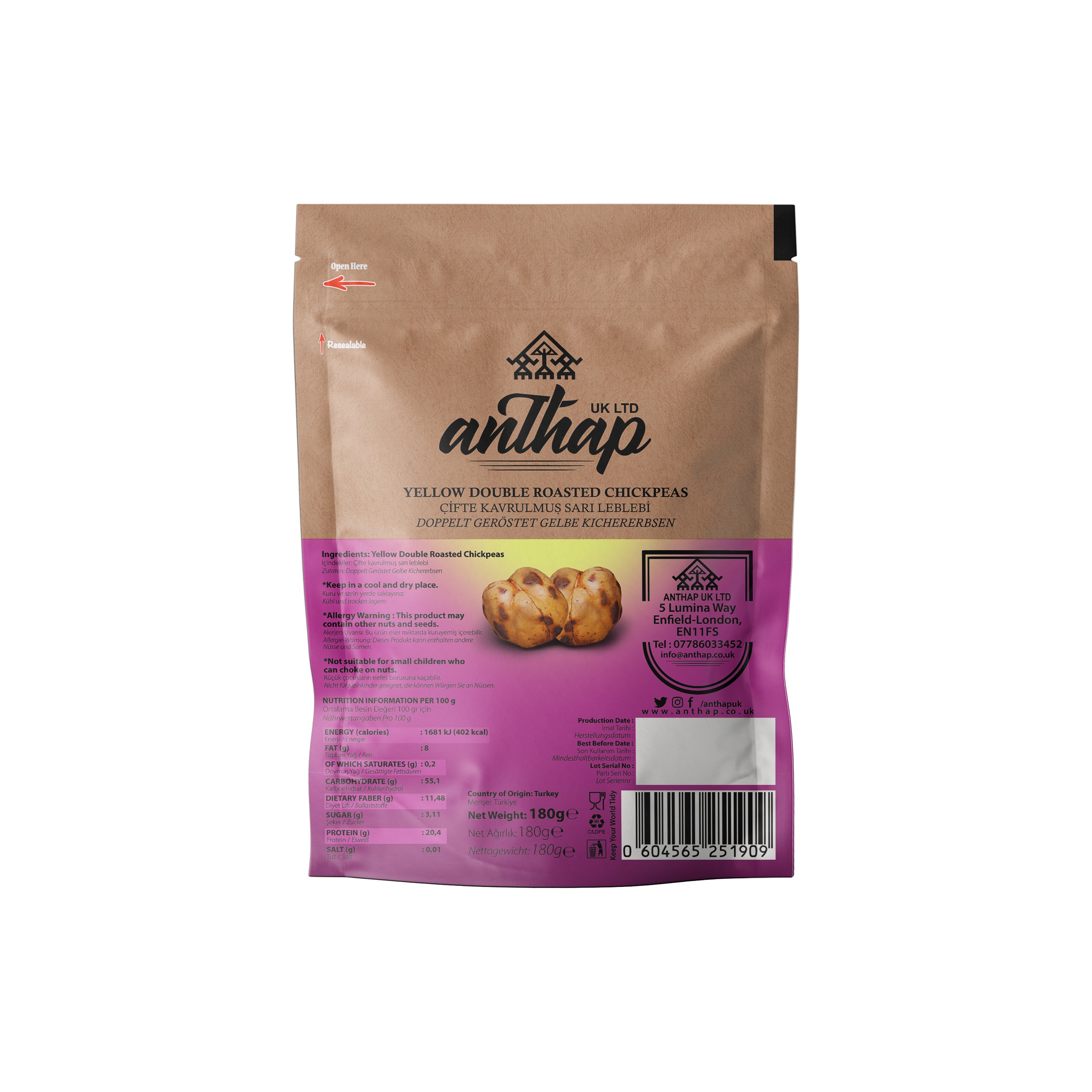 Anthap Yellow Double Roasted Chickpeas