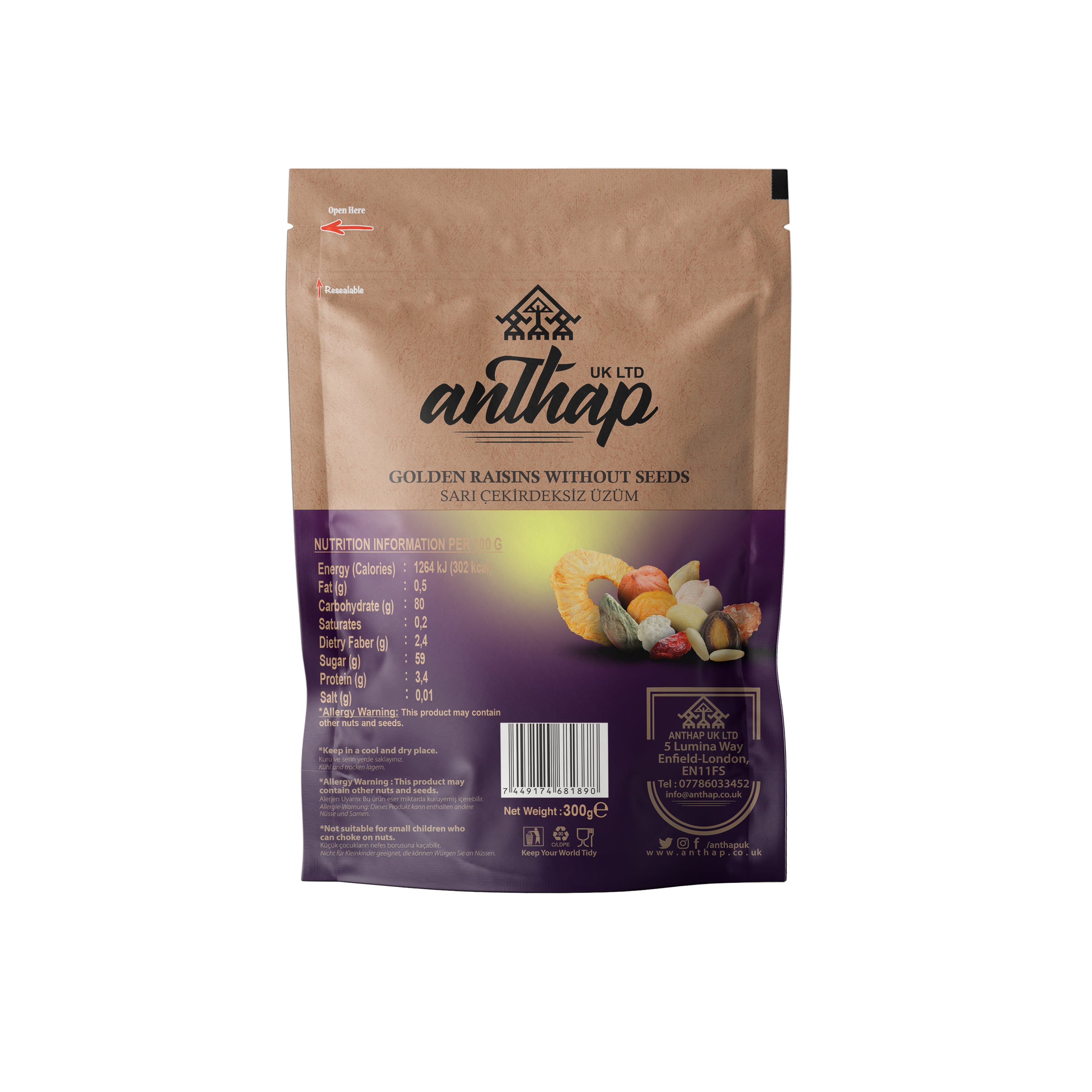 Anthap Golden Sultana Raisins Without Seed